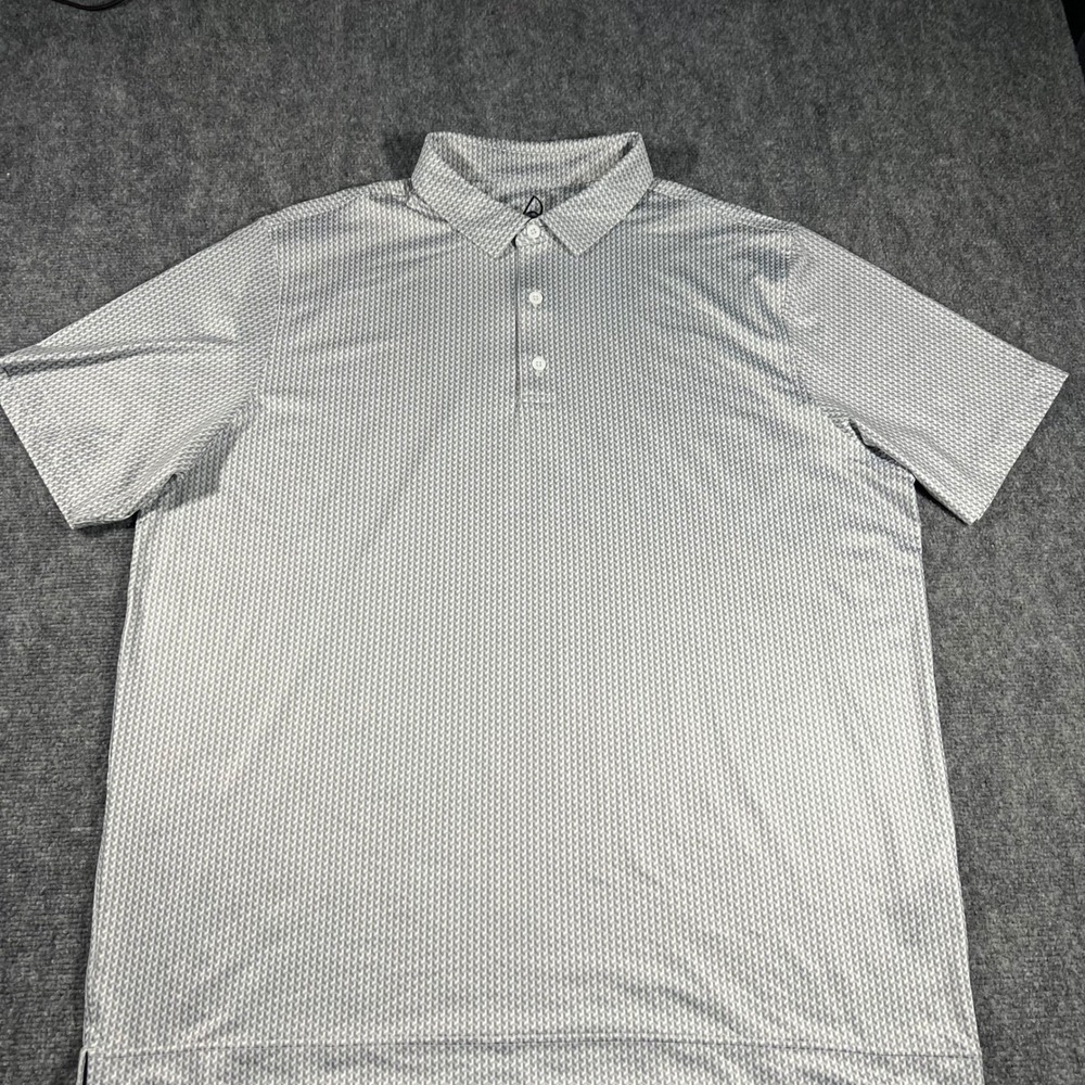 Deolax XXL Men's Gray‎ Golf Polo Shirt Short Sleeve Geometric Pattern